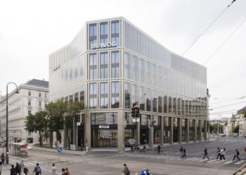 Das Haus mit dem gewissen Knick: Buwog Verwaltungszentrale, Rathausstraße 1, 1010 Wien Architekten: ARGE Schuberth und Schuberth/Stadler Prenn/Ostertag Foto: Christoph Panzer