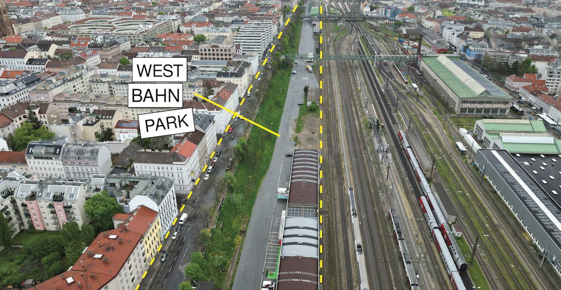 Seit 5 Jahren kämpft die Aktionsgruppe Westbahnpark gemeinsam mit den Bewohner:innen des 15. Bezirks und Anrainer:innen das Westbahnareal unverbaut zu belassen und darauf eine großflächige Parkanlage zu schaffen. Foto: Benedikt Safer